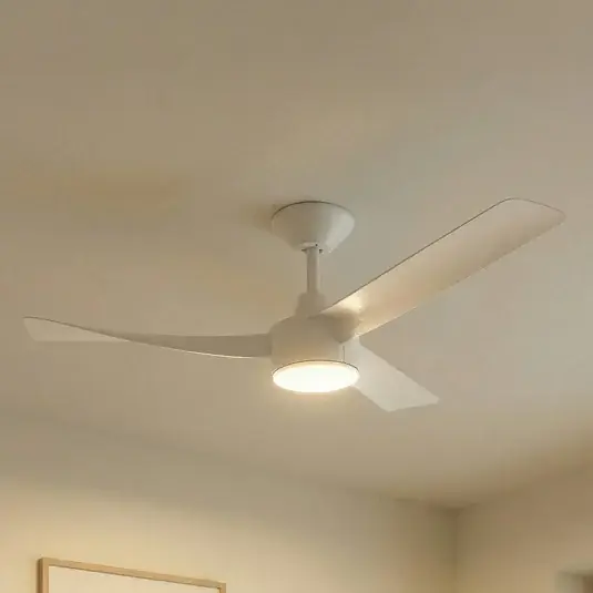 Stropní ventilátor Lucande Airona s LED osvětlením, bílý, stejnosměrný, tichý, Speciální Cena