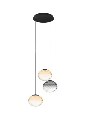 Závěsné světlo Stars of Light Pantoja, černá/jantarová, 52 cm, 3 žárovky Nová Kolekce