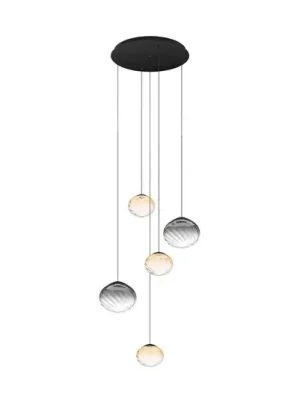 Závěsné světlo Stars of Light Pantoja, černá/jantarová, 68 cm, 5 žárovek Nová Kolekce