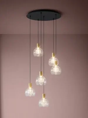 LED závěsné světlo Stars of Light Terque, mosaz, Ø 54 cm, 6ramenné Akční Cena