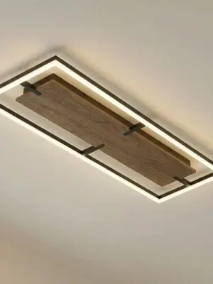 Ihned K Objednání LED stropní svítidlo Lucande Vectra, 100 x 30 cm, dřevo, stmívatelné
