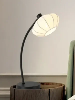 Must-Have Stolní lampa Radiant, černá/bílá, výška 48 cm, kov/látka