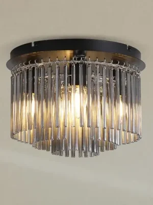 Stropní světlo Swizzle, černá/kouřově šedá, Ø 32 cm, sklo/kov Nejlepší Volba
