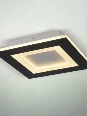 LED stropní svítidlo Squary, délka 39 cm, černé/bílé železo, CCT Cenově Výhodný