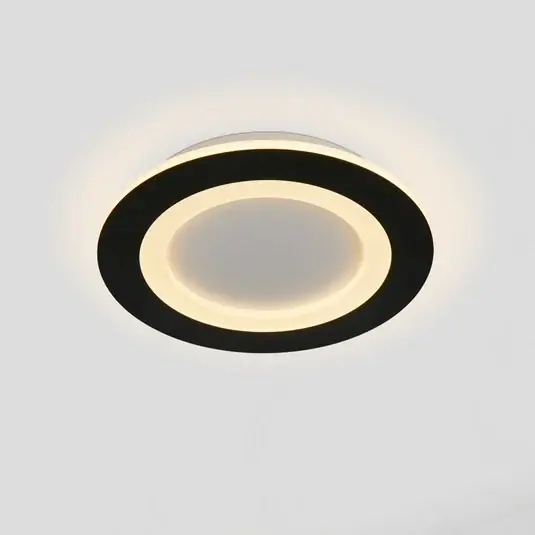 Dokud Zásoby Vydrží LED stropní svítidlo Ringo, Ø 39 cm, černá/bílá, železo/akryl, CCT