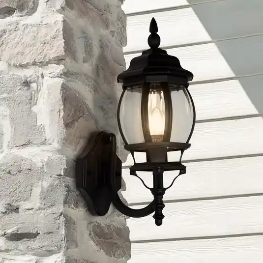 Objednat Nyní Venkovní nástěnné svítidlo Bel Aire, výška 46 cm, černá/čirý kov/sklo