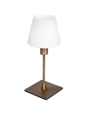 Stolní lampa Ancilla, bronzová, výška 33 cm, kov, sklo, E14 Sezónní Sleva