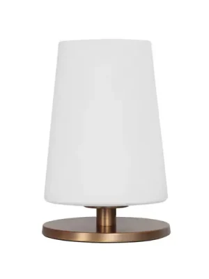 Stolní lampa Ancilla, bronzová, výška 26 cm, kov, sklo, E27 Must-Have
