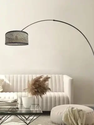 Dokud Zásoby Vydrží Oblouková lampa Sparkled Light, černá/pletenina černá-dřevo