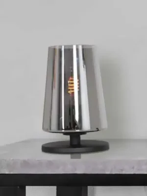 Stolní lampa Ancilla, černá/kouřová, 26 cm, kov, sklo, E27 Pouze Dnes