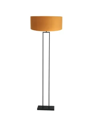 Akční Nabídka Stojací lampa Stang, černá/zlatý velur, výška 160 cm, E27