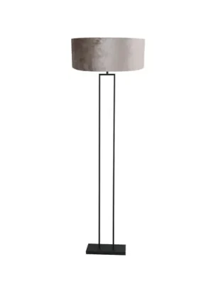 Stojací lampa Stang, černá/stříbrný velur, výška 160 cm, E27 Ověřený