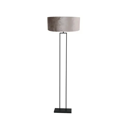 Stojací lampa Stang, černá/stříbrný velur, výška 160 cm, E27 Ověřený