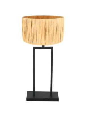 Tovární Cena Stolní lampa Stang 3857ZW, mořská tráva, černá/přírodní, výška 55 cm