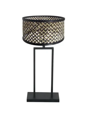 Cenová Bomba Stolní lampa Stang 3856ZW, proutěné provedení černá/přírodní, výška 55 cm
