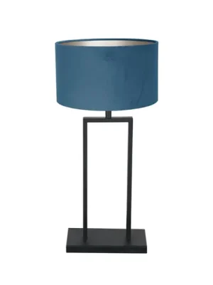 Stolní lampa Stang 3862ZW, černá/modrý velur, výška 55 cm Akce