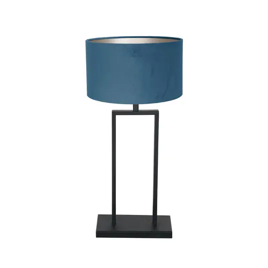 Stolní lampa Stang 3862ZW, černá/modrý velur, výška 55 cm Akce