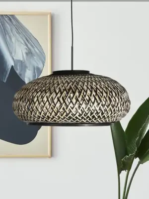 Sezónní Sleva Závěsné světlo Sparkled Light 4476ZW, bambusové pletivo, Ø 50 cm