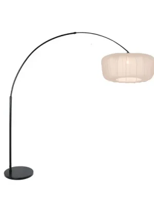 Stojací lampa Sparkled Light, černá/krémový nylon, 240 cm Sleva