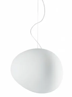 Jen Po Omezenou Doba Závěsné světlo Foscarini Gregg Medium, bílé, výška 26 cm