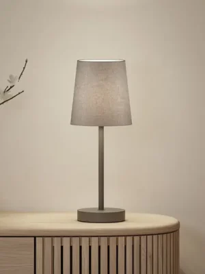 Stolní lampa Paulmann Stellan II, šedá, výška 40 cm, textil Značkový