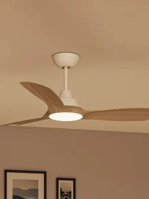 LED ventilátor Philips Olas, průměr 106 cm, dřevo/bílá, CCT, DC Super Cena
