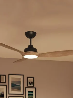 Aktuální Ventilátor Philips LED Olas, průměr 132 cm, dřevo/černá, CCT, DC