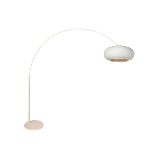 Stojací lampa Sparkled Light v krémové barvě s šedým plátěným potahem, 240 cm Přímo Od Výrobce