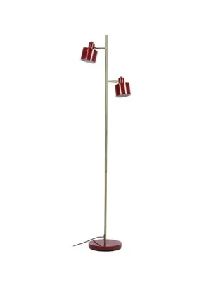 Stojací lampa Dyberg Larsen Ocean, tmavě červená, 160 cm, 2 žárovky. Levný