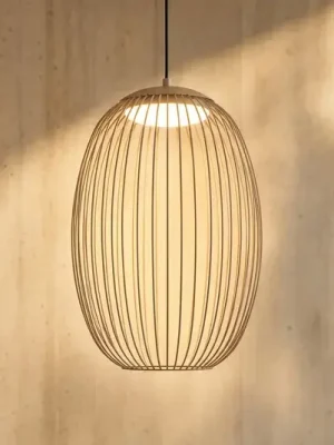 Nová Kolekce Venkovní závěsné LED svítidlo Lucande Richi, béžové, Ø 35 cm, stmívatelné