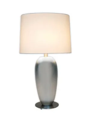 Stolní lampa LAMBDA OVAL, stříbrná/écru, výška 77 cm, keramika, E27 Nejlepší Volba
