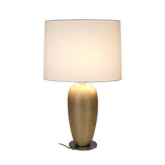 Stolní lampa OMEGA OVAL, zlatá/bílá, výška 65 cm, keramika, E27 Horká Nabídka