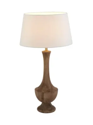 Bezpečná Platba Stolní lampa SUBASIO, přírodní/écru, výška 50 cm, mangové dřevo, E27
