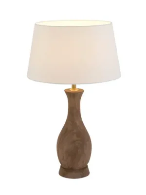 Nakupujte Hned Stolní lampa ANTELAO, přírodní/écru, výška 45 cm, mangové dřevo, E27