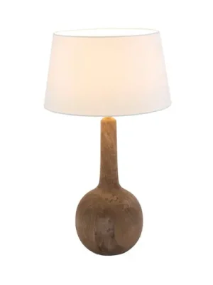 Must-Have Stolní lampa VEZZANA, přírodní/écru, výška 47 cm, mangové dřevo, E27