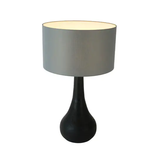 Novinka Stolní lampa RODOLFO, černá/šedá, výška 63 cm, dřevo/chintz