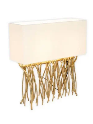 Stolní lampa CAPRI, zlatá/écru, výška 51 cm, kov, 2 x E14 Akční Cena