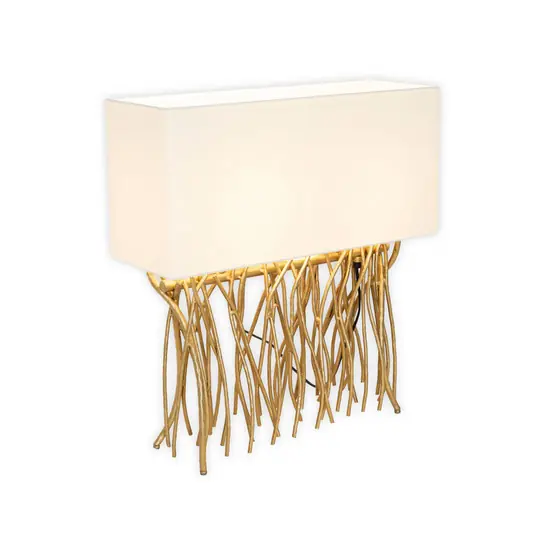 Stolní lampa CAPRI, zlatá/écru, výška 51 cm, kov, 2 x E14 Akční Cena