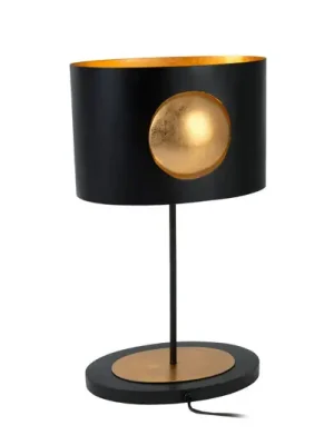 Stolní lampa AURORA OVAL, černá, výška 47 cm, kov, 2x G9 Horká Nabídka