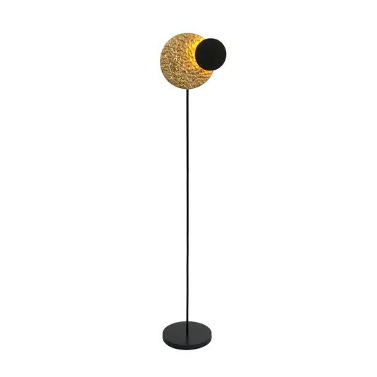 LED stojací lampa INFINITY TERRA černá/zlatá, výška 132 cm, kov Dokud Zásoby Vydrží