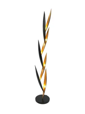 Tovární Cena Stojací lampa FORTUMA, černá/zlatá, výška 160 cm, kov, 6 x G4