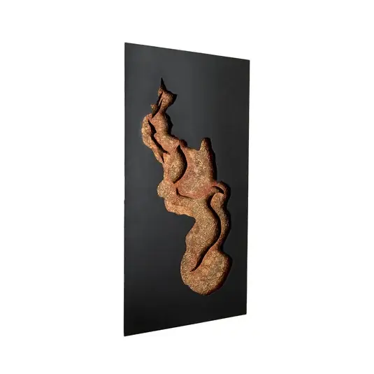 Must-Have LED nástěnné světlo FIROVENTO, černá/zlatá, 80 x 45 cm, kovová, stmívatelné