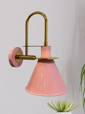 Nástěnné světlo Ramsay, růžové/zlaté, výška 35 cm, kov Jen Po Omezenou Doba