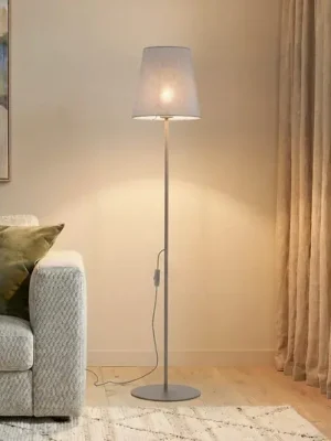 Akční Cena Stojací lampa Elizabeth, písková/béžová, plátno, výška 152 cm, E27