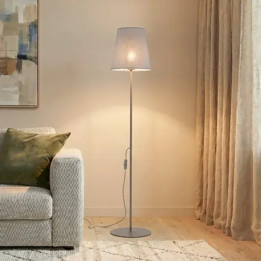 Akční Cena Stojací lampa Elizabeth, písková/béžová, plátno, výška 152 cm, E27