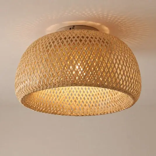 Ihned K Objednání Stropní světlo Lindby Jadwiga, Ø 45 cm, bambus, E27