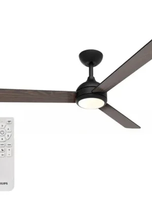 Stropní ventilátor Philips LED Civx, černý/hnědý, DC, tichý Must-Have