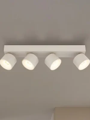 Víkendová Akce LED stropní bodové světlo Rae, písková barva, kov, 4 žárovky, 46 cm