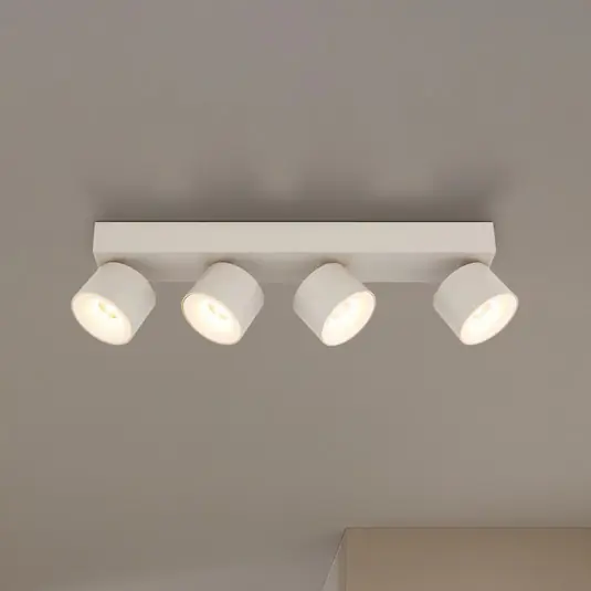 Víkendová Akce LED stropní bodové světlo Rae, písková barva, kov, 4 žárovky, 46 cm