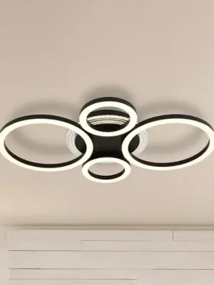 Cenově Výhodný LED stropní svítidlo Loretta, černé, kovové, 53 cm, CCT